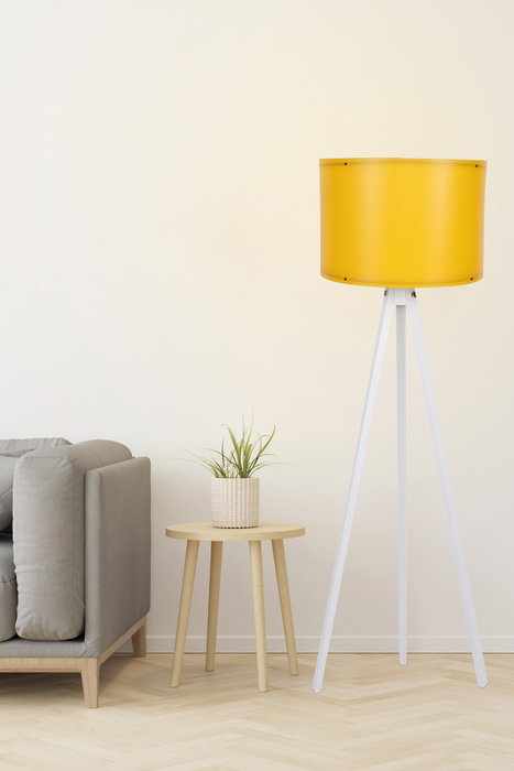 Opviq Lámpara de pie Escandinava Amarillo y Blanco